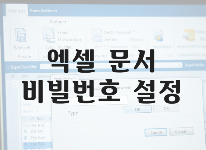 엑셀 문서 비빌번호 설정 및 해제